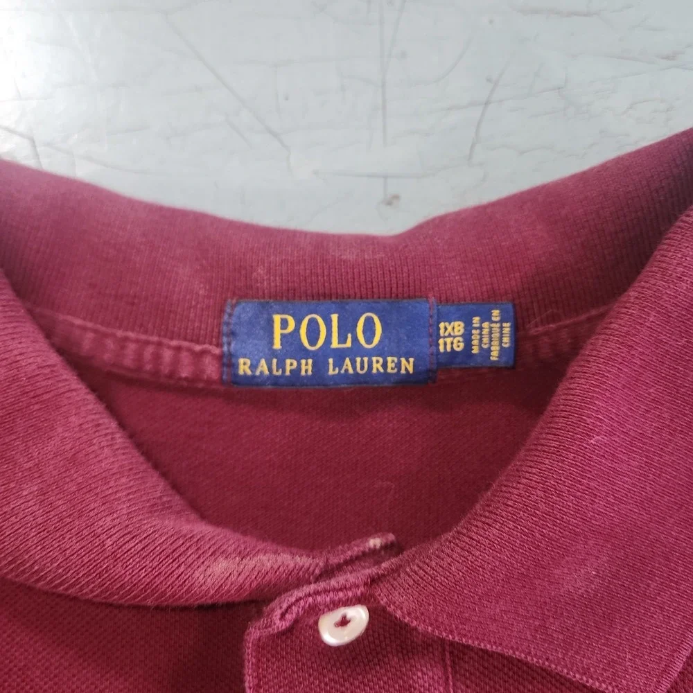 Mens Polo Ralph Lauren Polo Shirt Maroon 100% Cotton sz 1XB Big